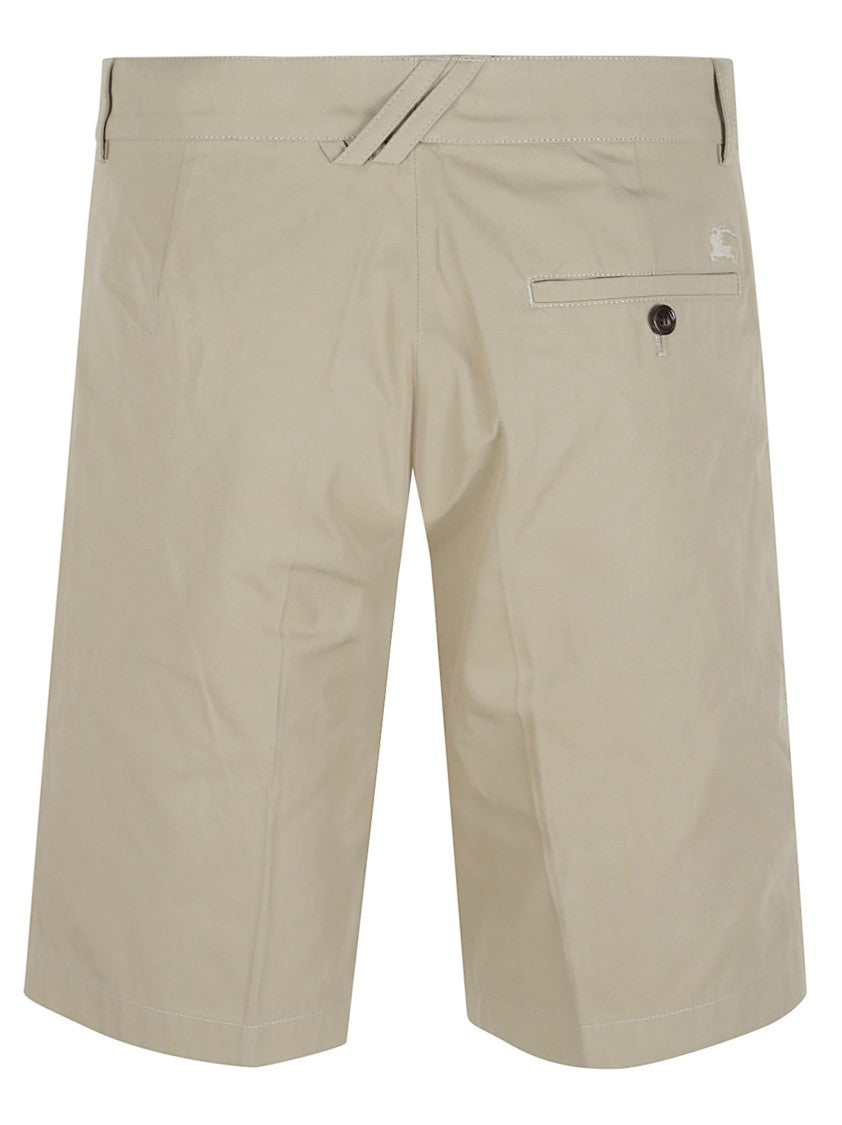 Burberry Tailored Cotton Shorts With Minimalist Design And Buttoned Back Pocket