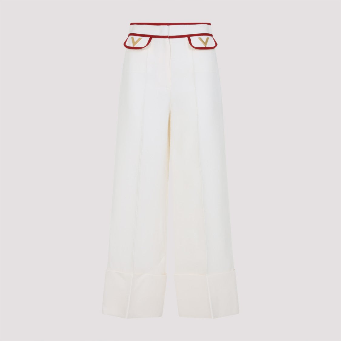 Valentino Wide-Leg Trousers In Wool-Silk Blend