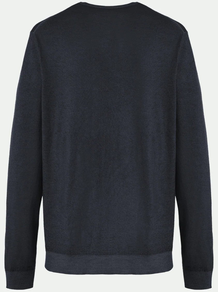 Malo Black Minimalistic Cashmere Crew Neck Sweater