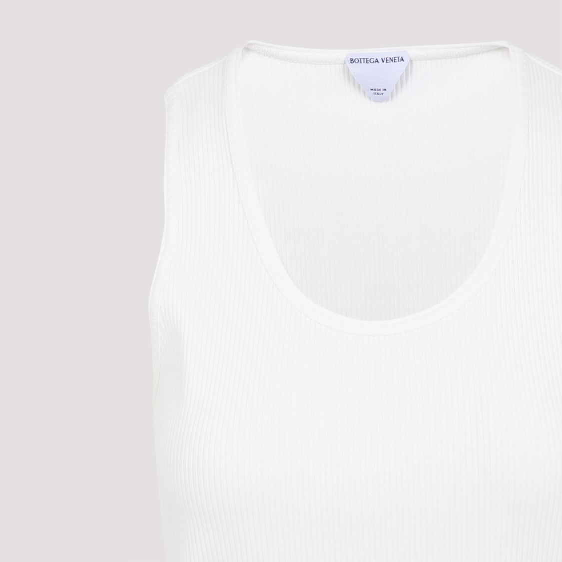Bottega Veneta Sleeveless Fitted Ribbed Top With Scoop Neckline