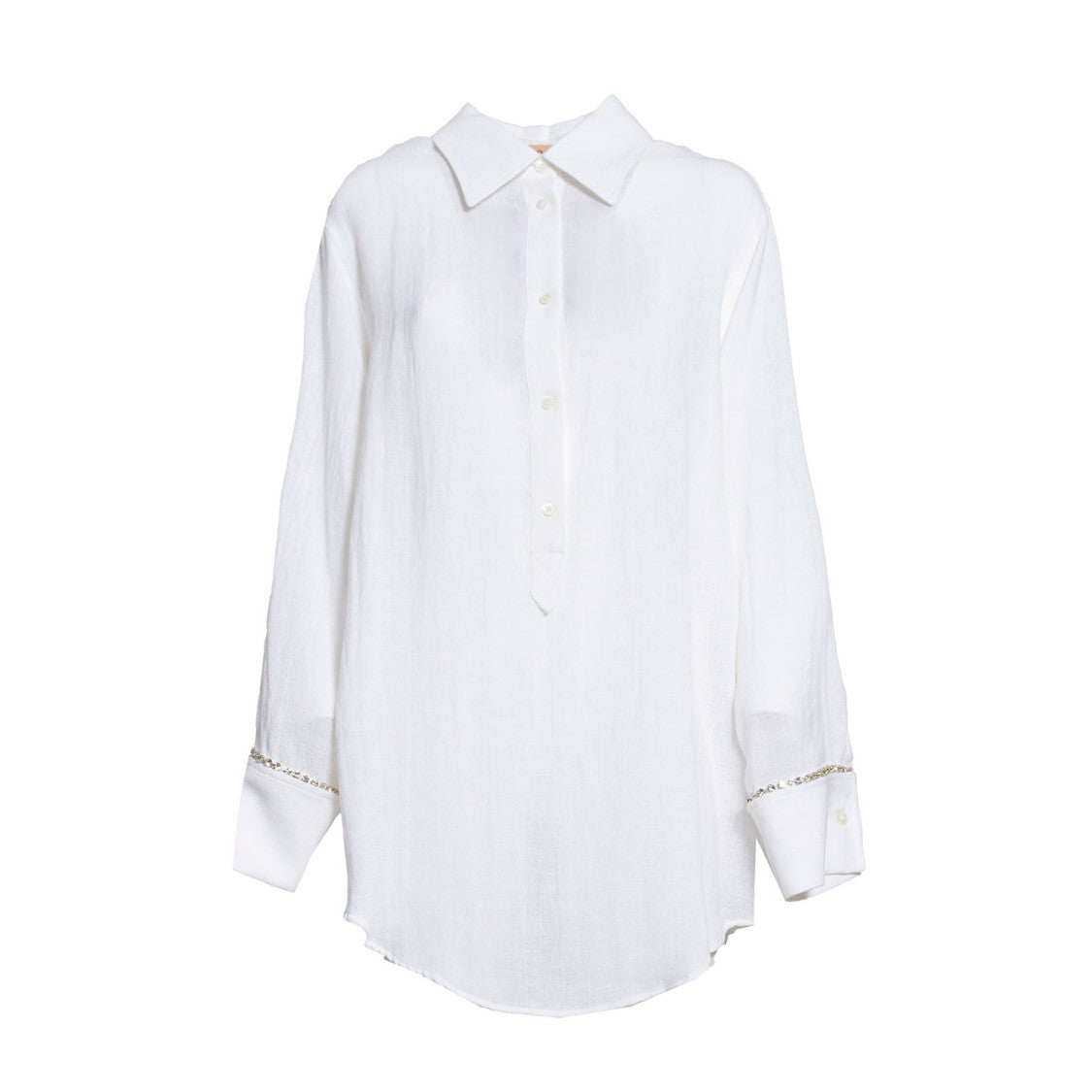 N°21 Oversized White Linen Blend Shirt