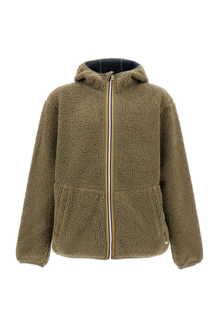 K-Way Green / Blue Jack Sherpa Polar Reversible Fleece Jacket