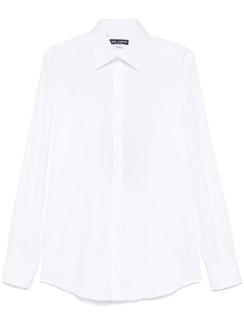 Dolce & Gabbana Long-Sleeve Cotton Shirt With Structured Collar