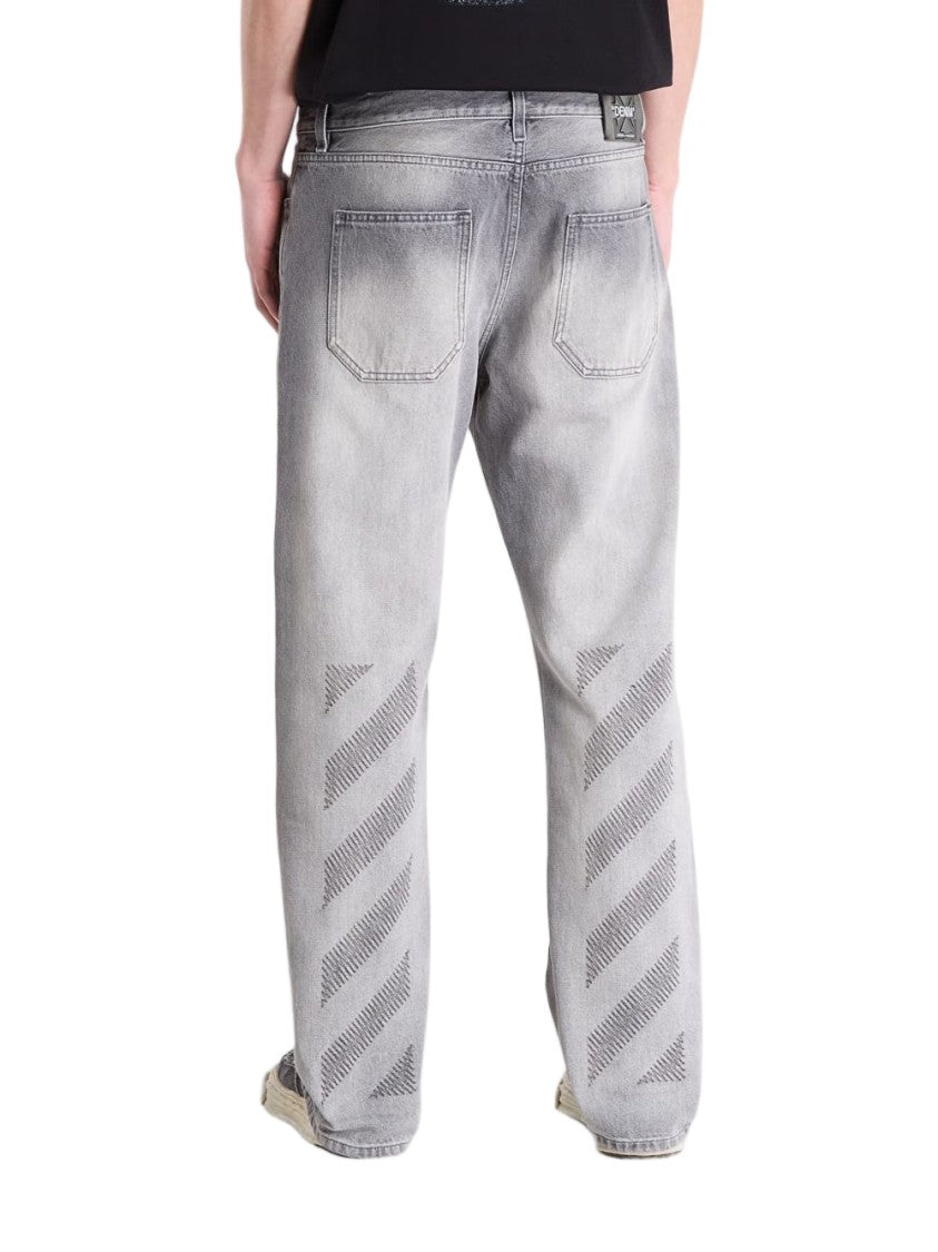 Off-White Grey Relaxed Fit Jeans