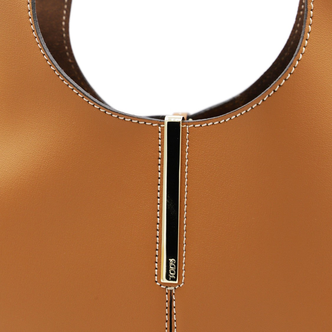 Tod's Structured Brown Leather Tote With Adjustable Shoulder Strap