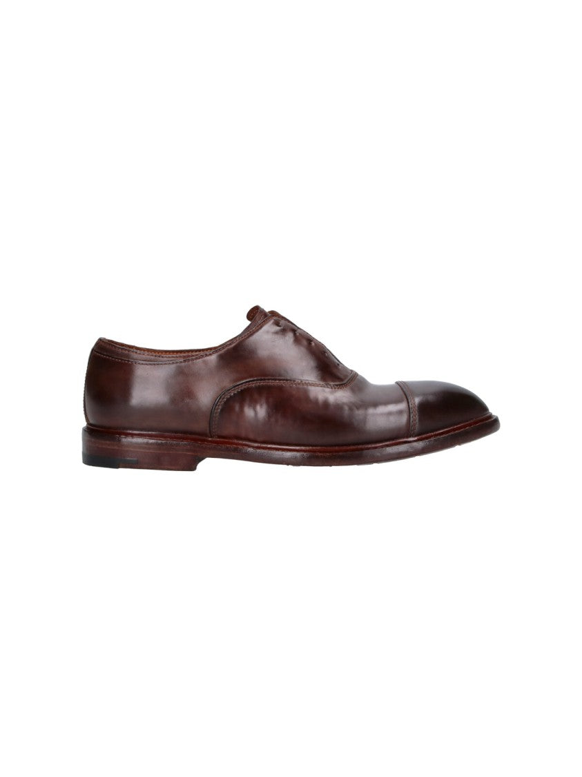 Premiata Brown Abner Worn-Effect Leather Derby Shoes
