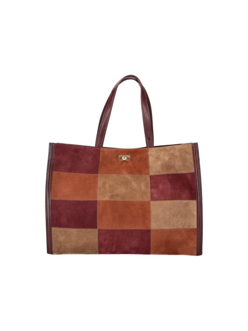 Anya Hindmarch Brown Mortimer Patchwork Suede Tote Bag