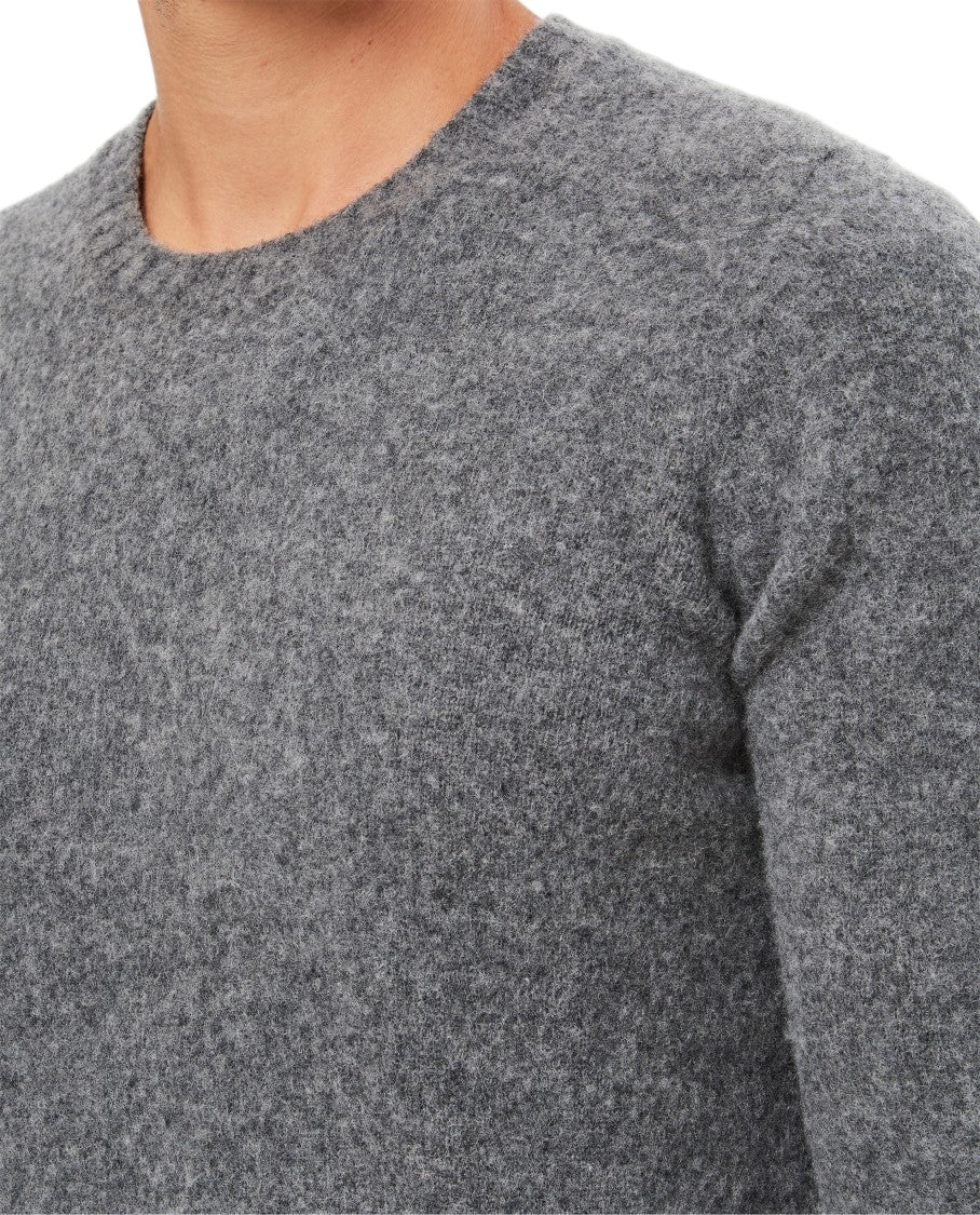 Drumohr Textured Knit Crewneck Sweater With Ribbed Details