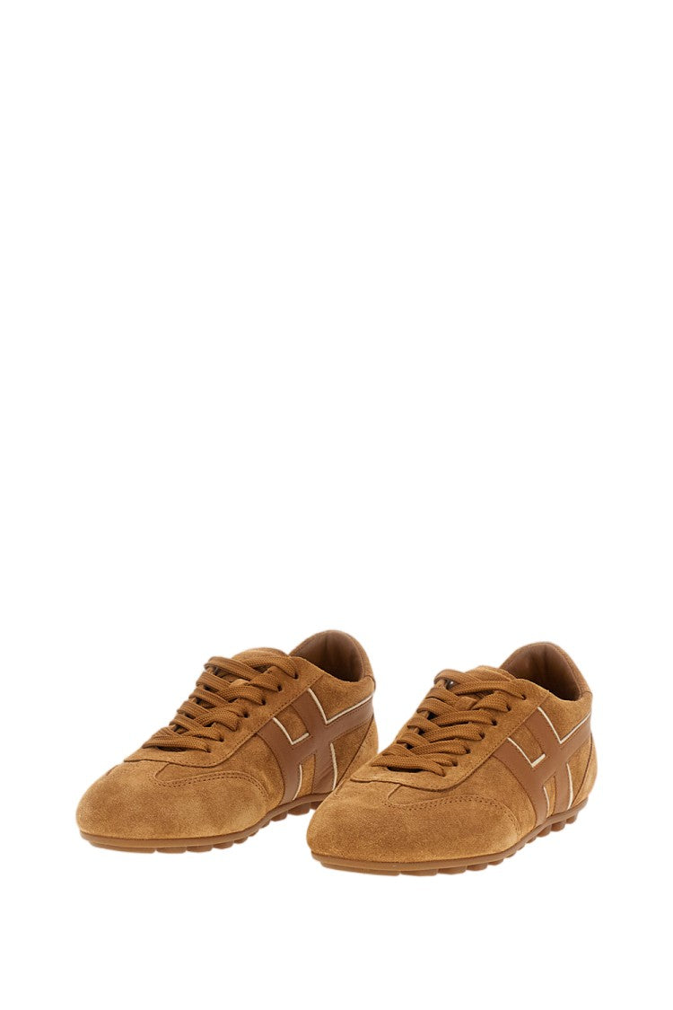 Hogan Beige Runner H693 Suede Leather Sneakers