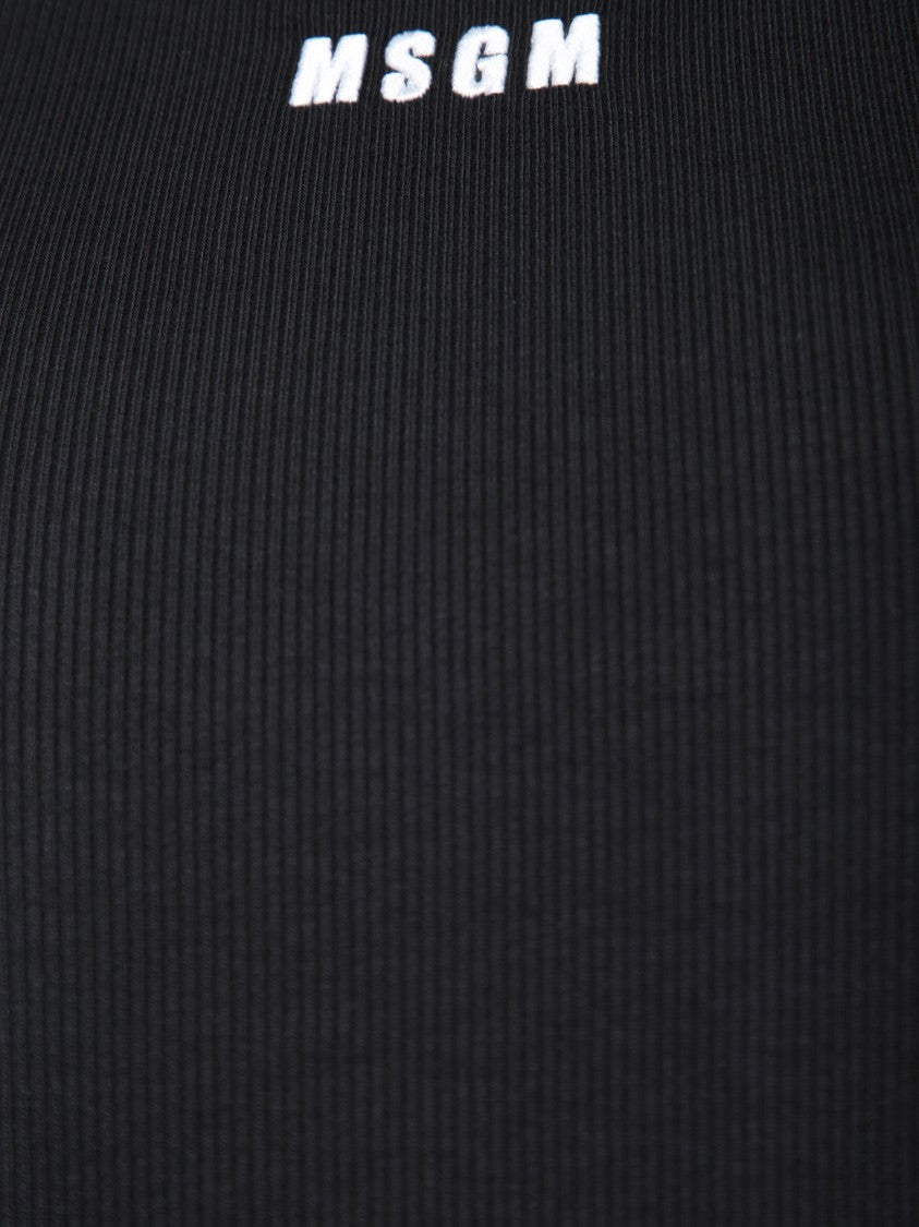 Msgm Sleeveless Midi Dress With Vibrant Accents