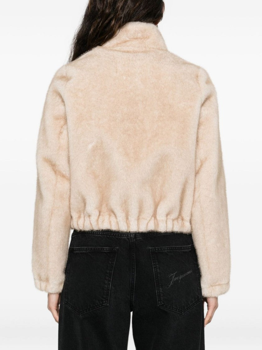 Valentini 1972 Plush Cropped Coat With High Collar