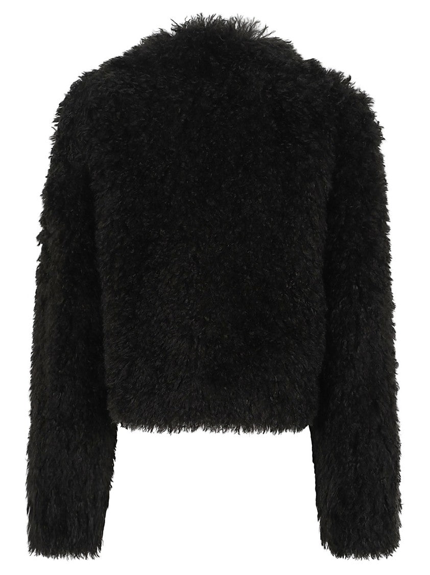 Stand Studio Plush Cropped Faux Fur Jacket