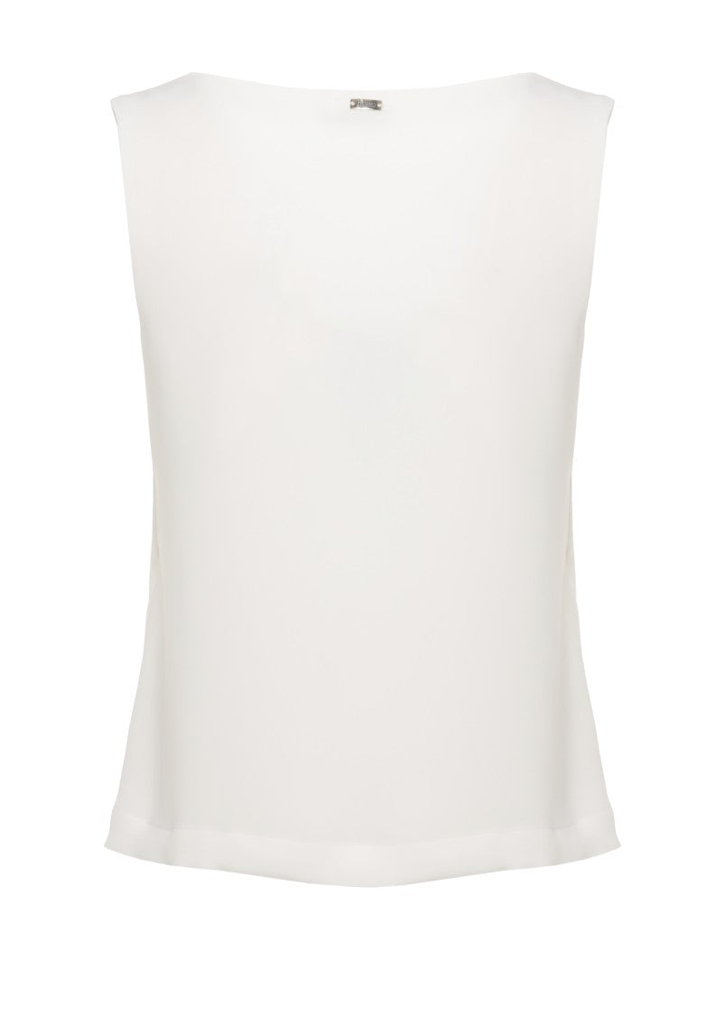 Herno White V-Neck Side-Button Tank Top