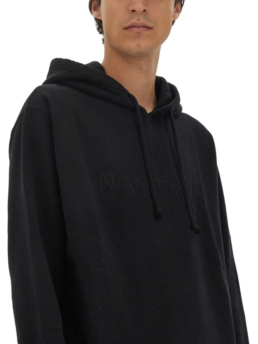 J. W. Anderson Relaxed Fit Black Hooded Sweatshirt