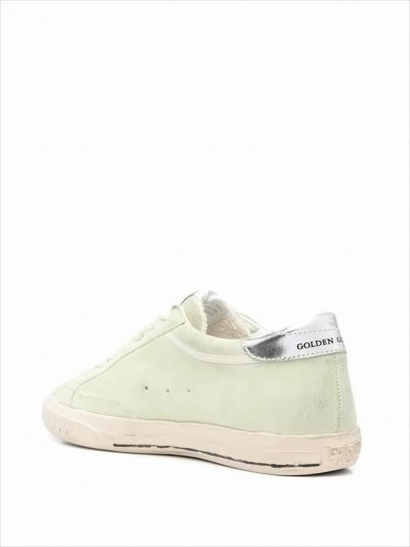 Golden Goose Low-Top Sneakers In Soft Calf Leather With Vintage Accents