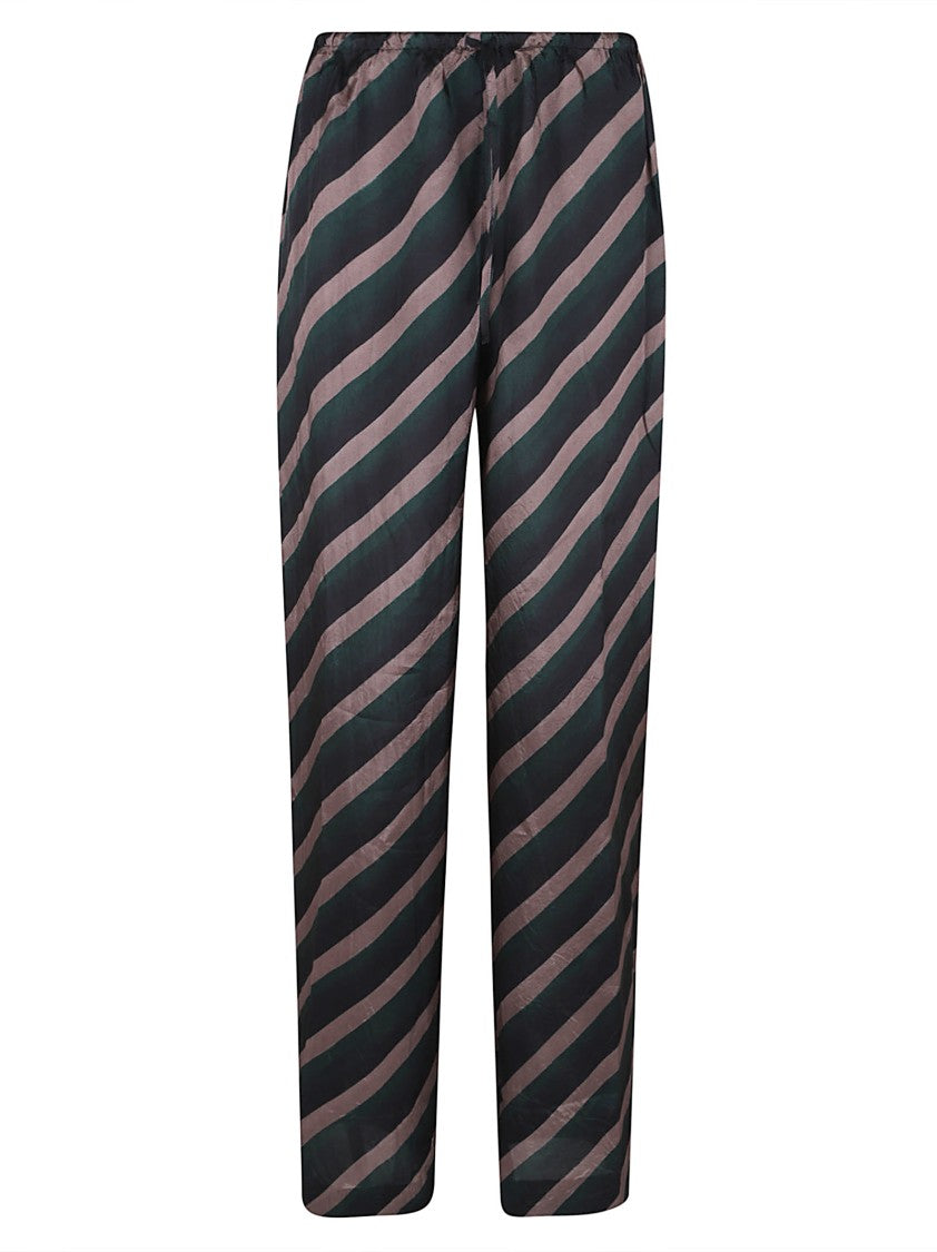Dries Van Noten Relaxed Fit Trousers With Bold Diagonal Stripes