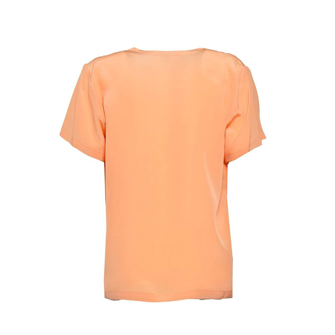 Barba Peach Silk V-Neck Blouse