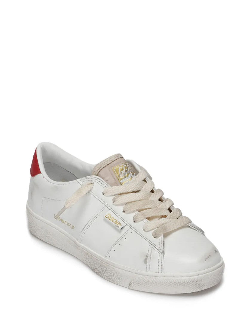 Golden Goose White Matchstar Leather Low-Top Sneakers