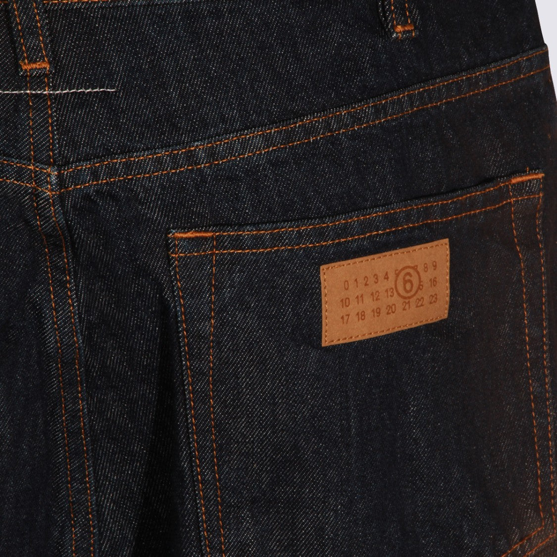 Mm6 By Maison Margiela Straight-Leg Denim Jeans With Dark Indigo Wash And Contrast Stitching