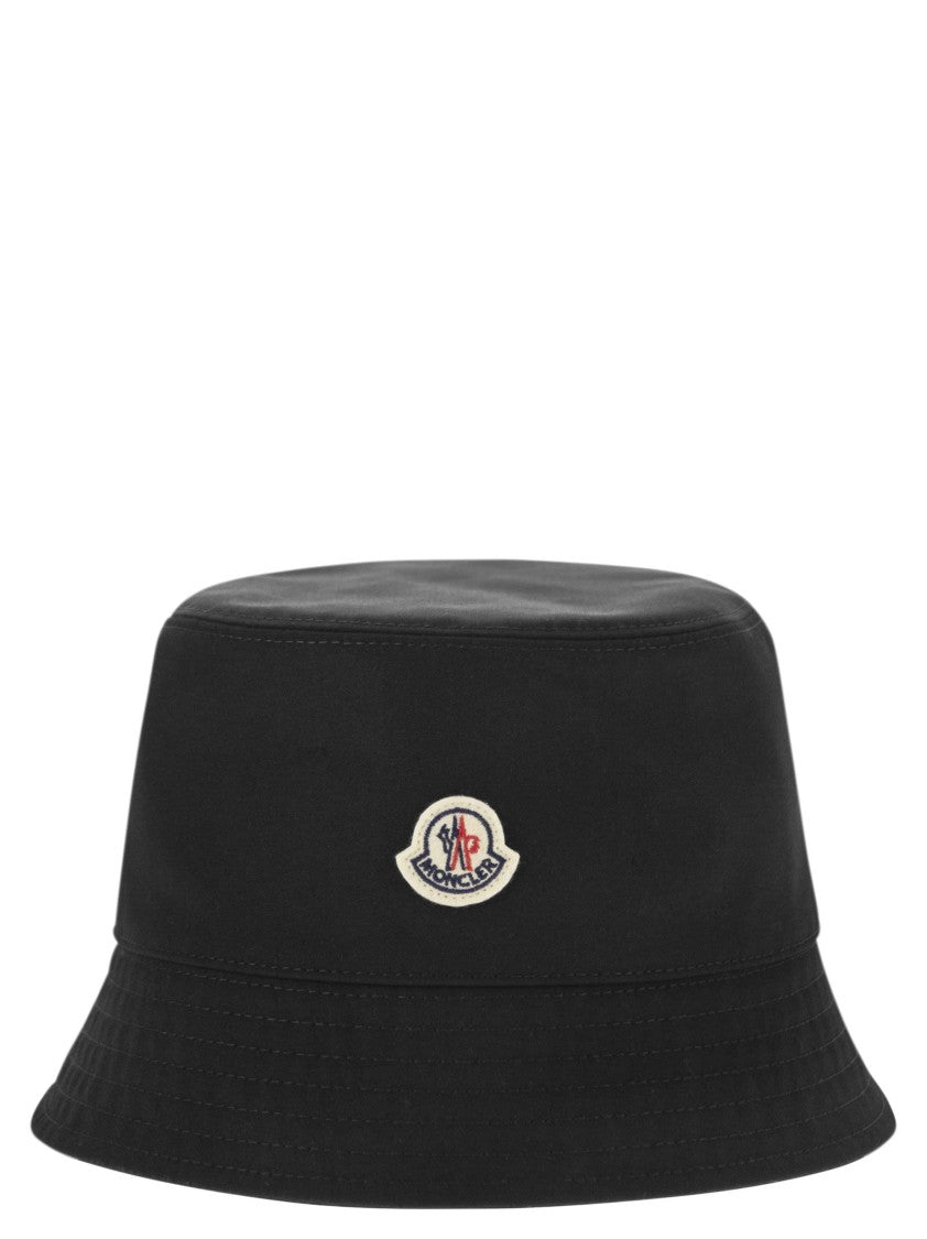 Moncler Structured Black Micro Cotton Bucket Hat