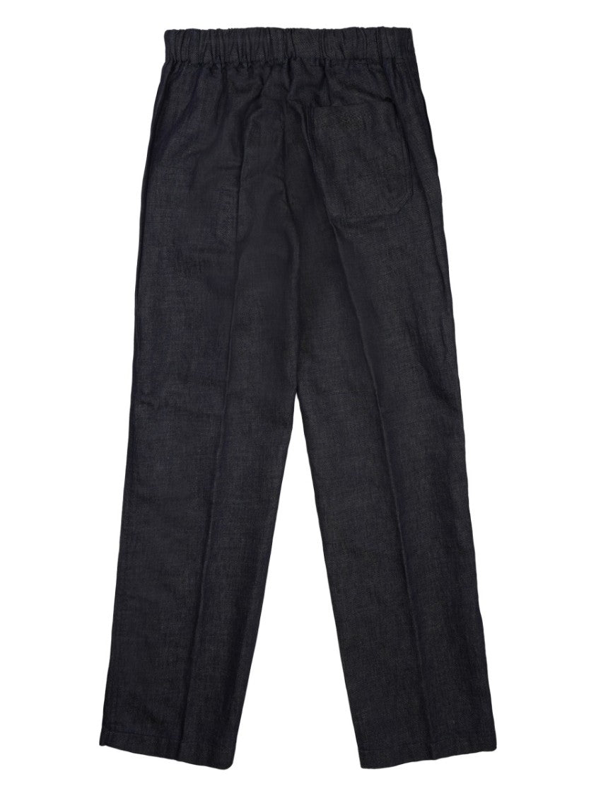 Closed Relaxed Fit Black Denim Jeans With Textured Fabric