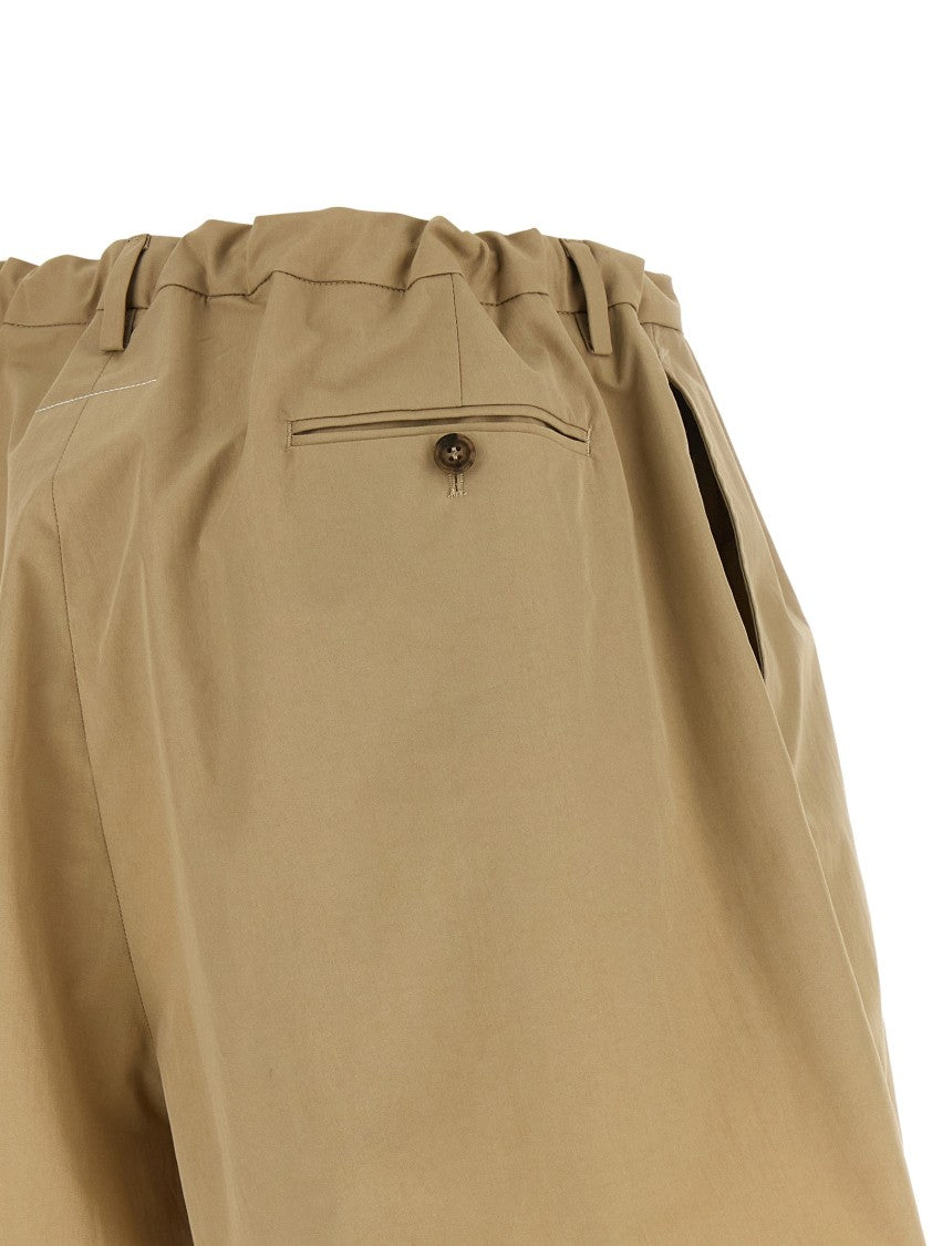 Mm6 By Maison Margiela 'White Stitch Line' Raw Cut Poplin Shorts