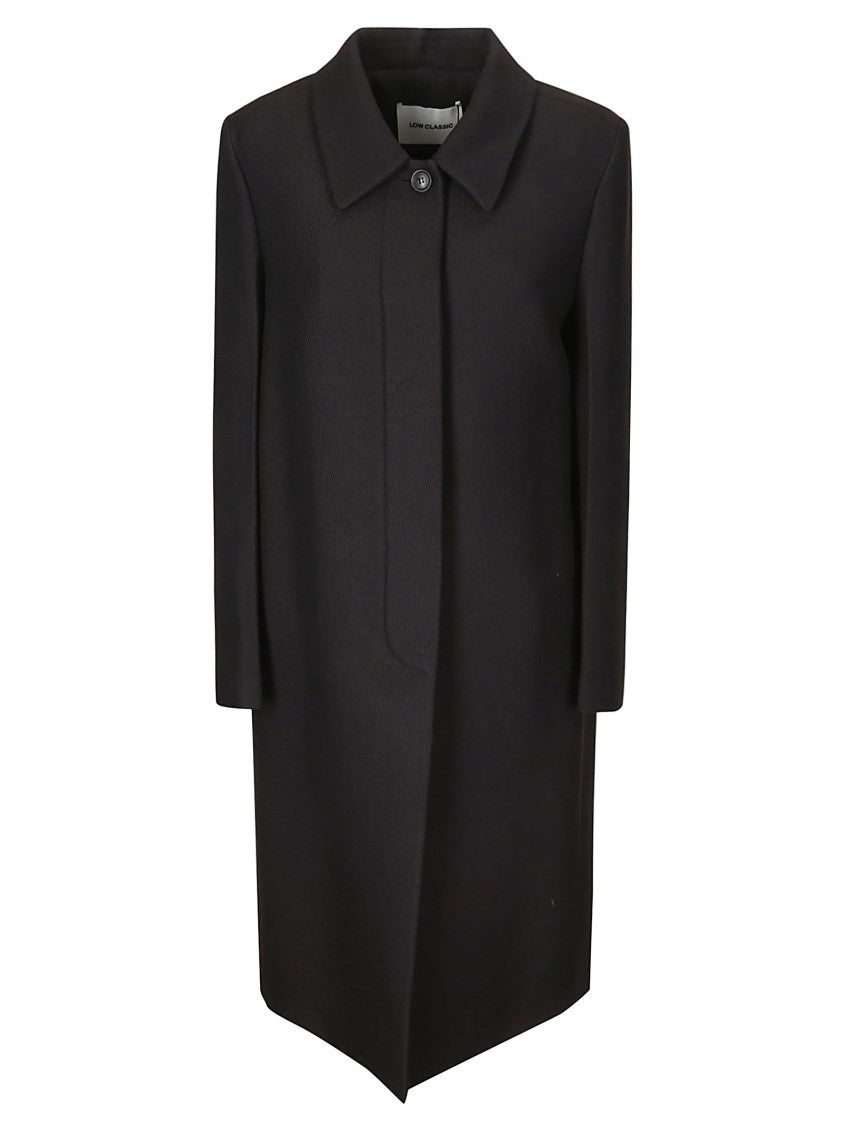 Low Classic Wool Coat With Hidden Closure
