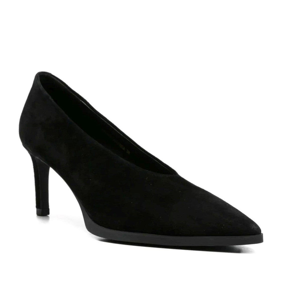 Adrianna Feretti Black Mid-Heel Pointed Toe Suede Pumps