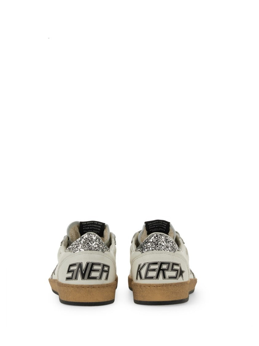 Golden Goose Ballstar Low-Top Glitter Star Ovine Leather Sneakers