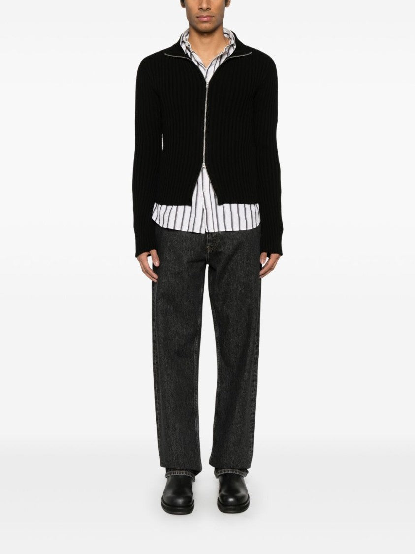 Sunflower Classic Straight-Leg Black Cotton Jeans With Button Fly And Five-Pocket Design