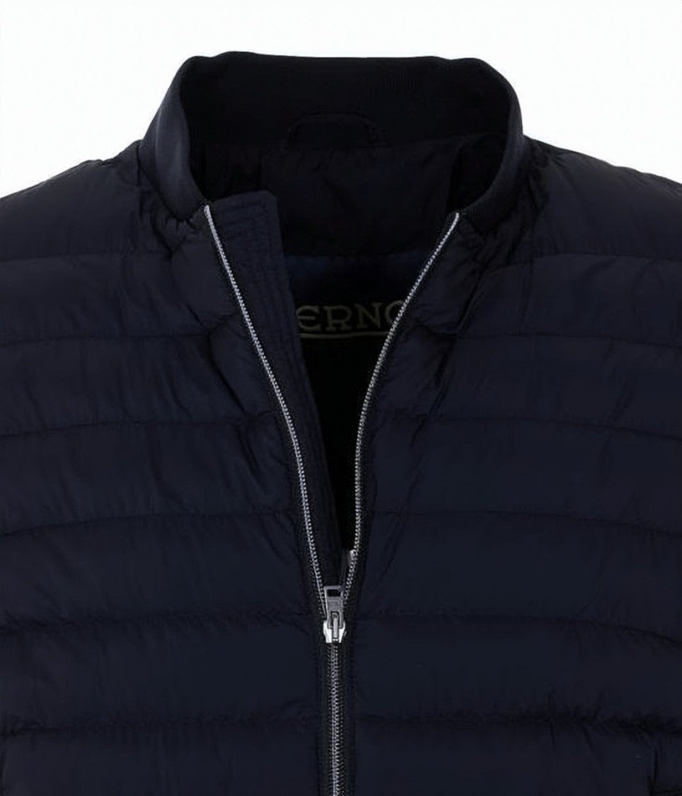 Herno Quilted Blue Padded Jacket With Functional Details