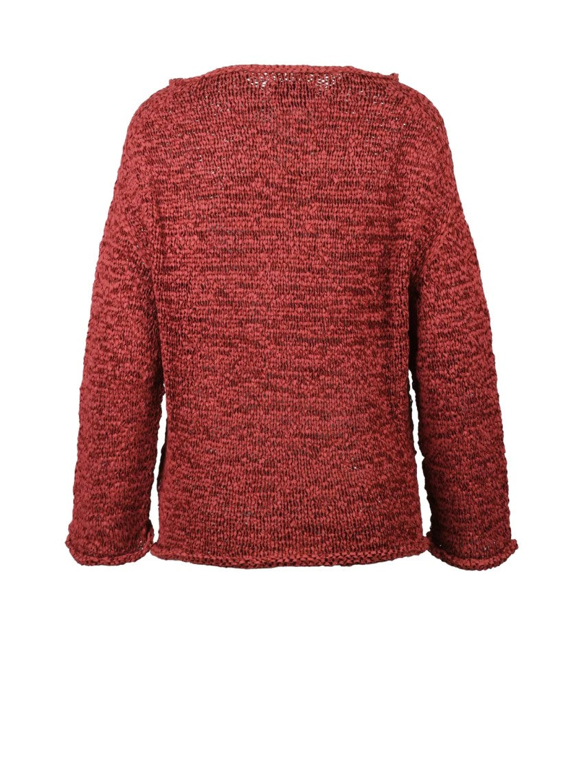 Alpha Studio Red Polyester Polyamide Braided Ribbon Knitwear