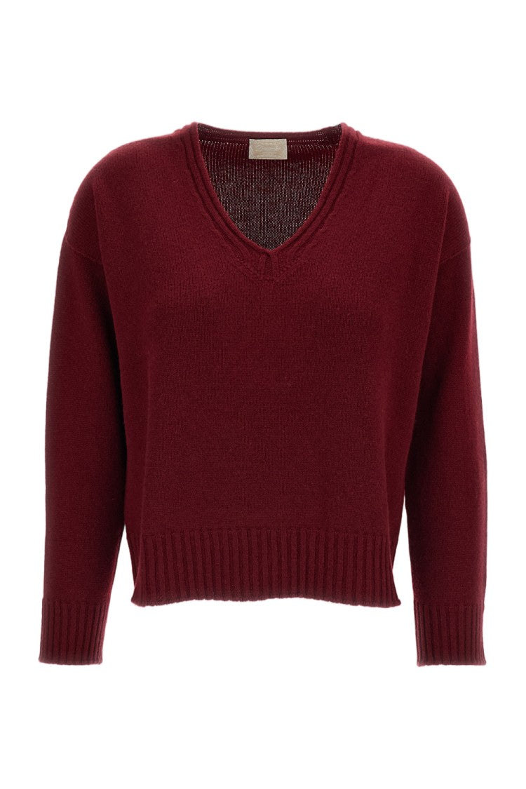 Drumohr Cashmere Boxy V-Neck Sweater With Kimono Sleeves
