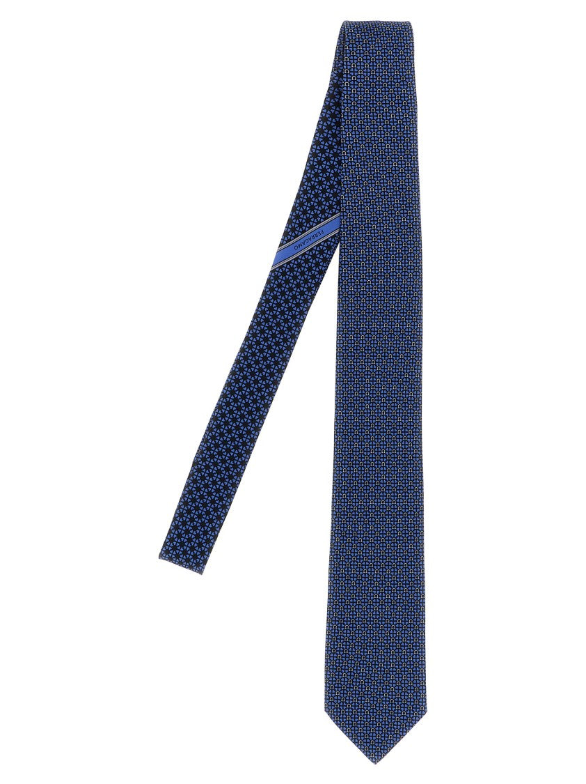 Ferragamo 'Gancini + Cuori' Print Tie