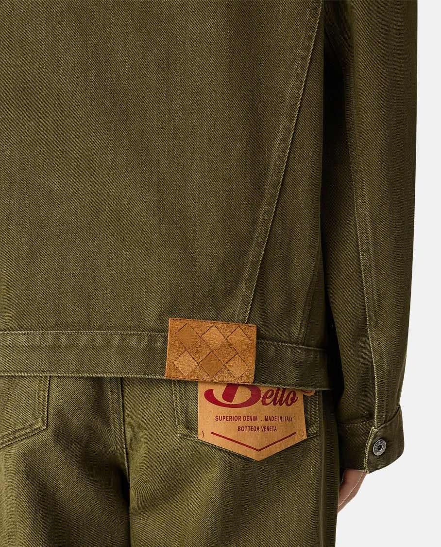 Bottega Veneta Stone Washed Denim Jacket With Unique Back Patch Detail