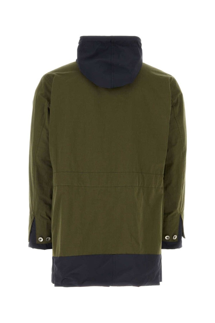 Sacai Army Green Cotton And Nylon Reversibile Jacket