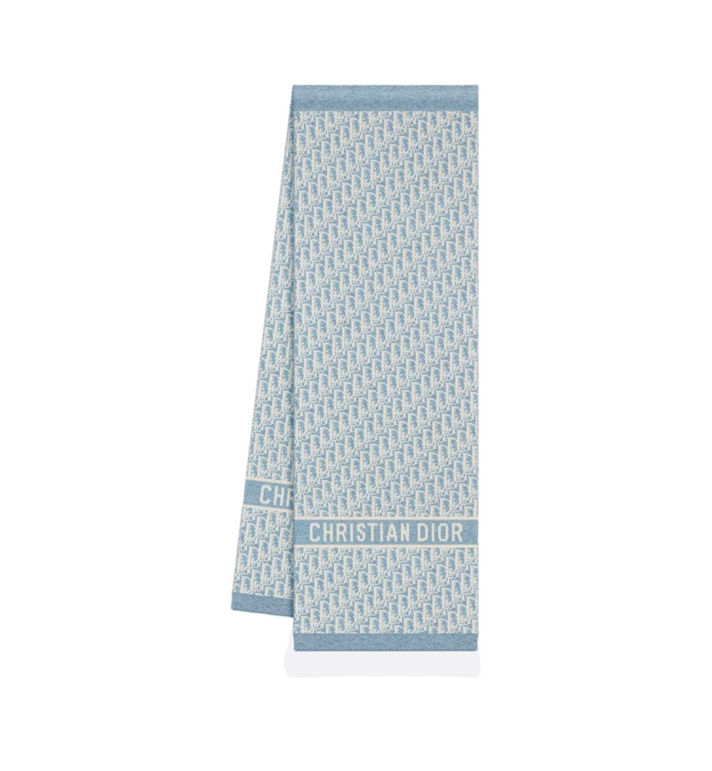 Christian Dior Long Cashmere Jacquard Pattern Scarf
