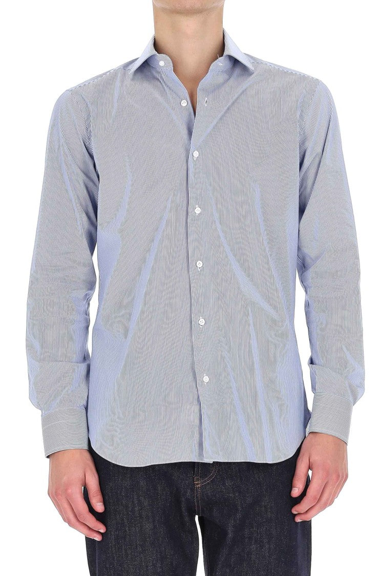 Barba Bacchettata Stretch Poplin Shirt Linea Milano