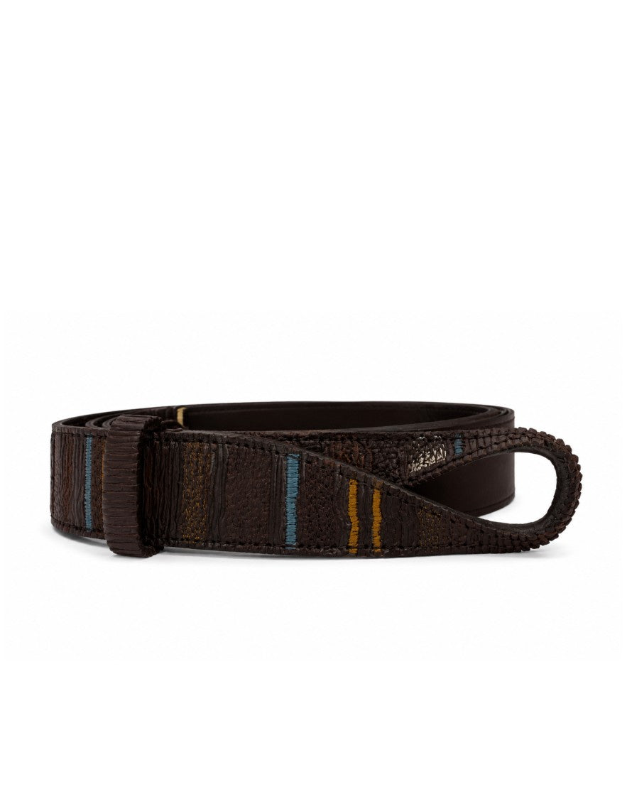 Orciani Black Cocco Nabuk Nubuck Leather Belt