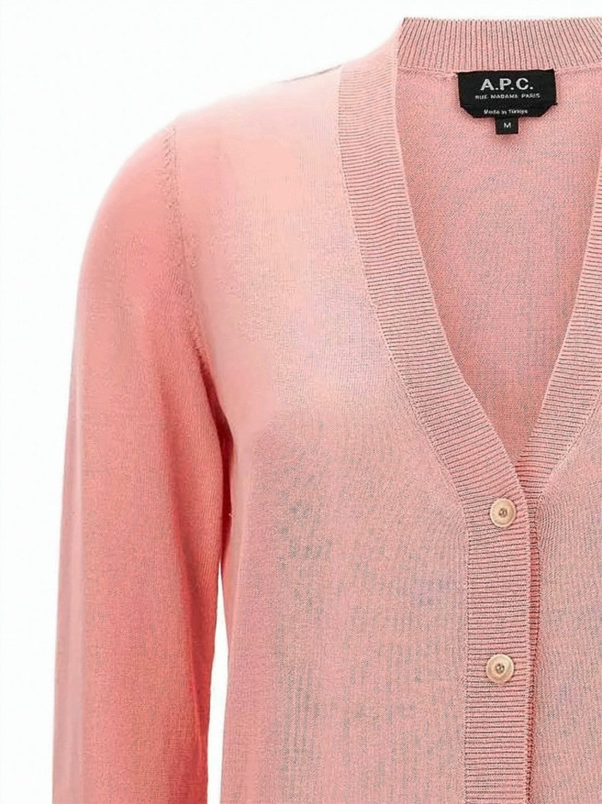 A.P.C. Lightweight V-Neck Cardigan With Embroidered Logo