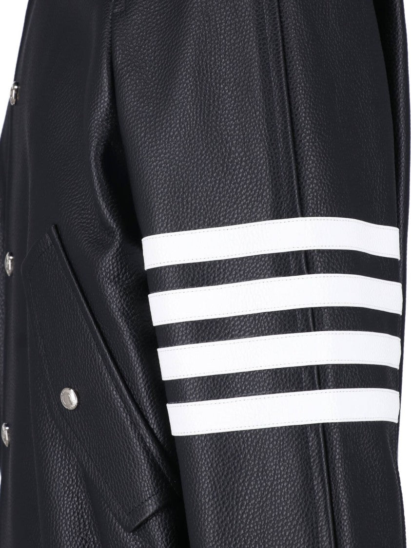 Thom Browne Black Calfskin Blouson Jacket