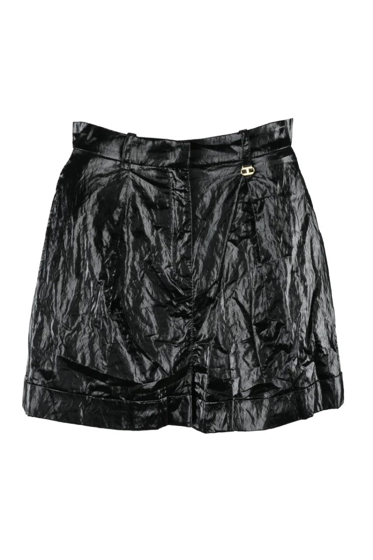 Elisabetta Franchi Metallic Shorts - Black