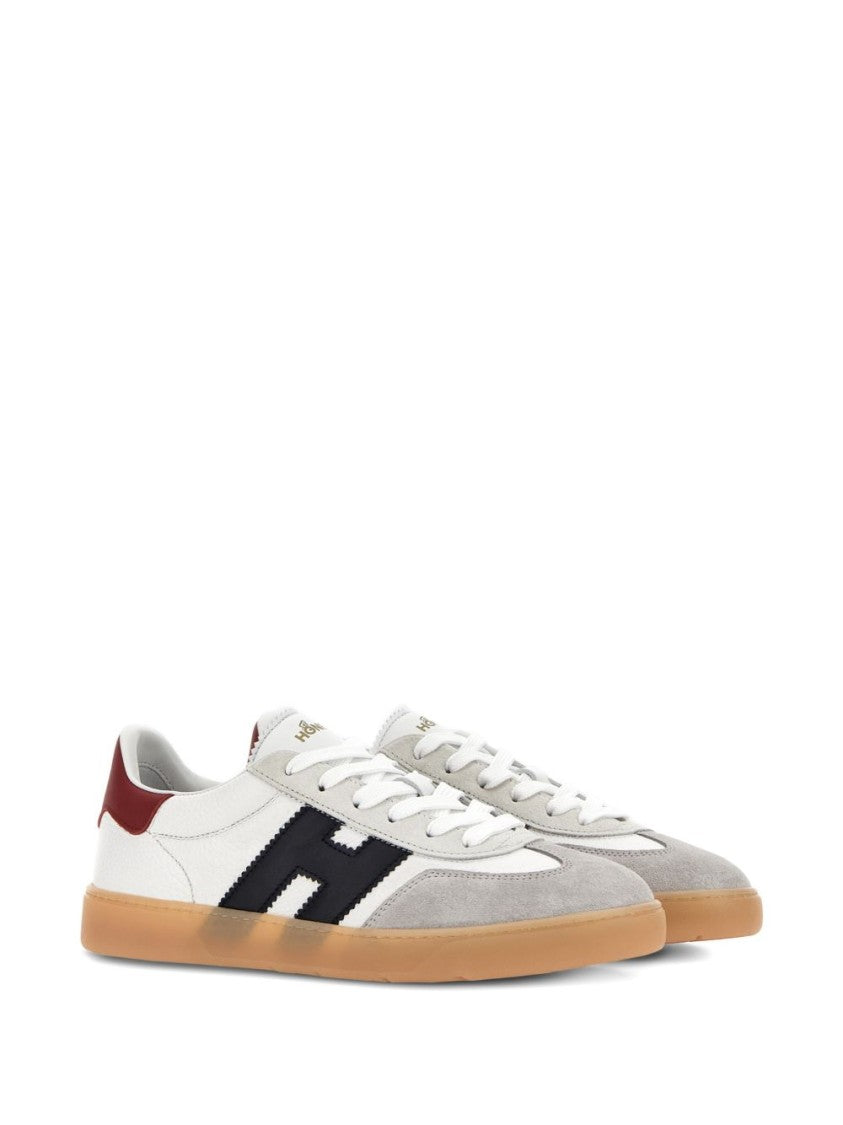 Hogan White Silk And Nylon Distressed Sneakers