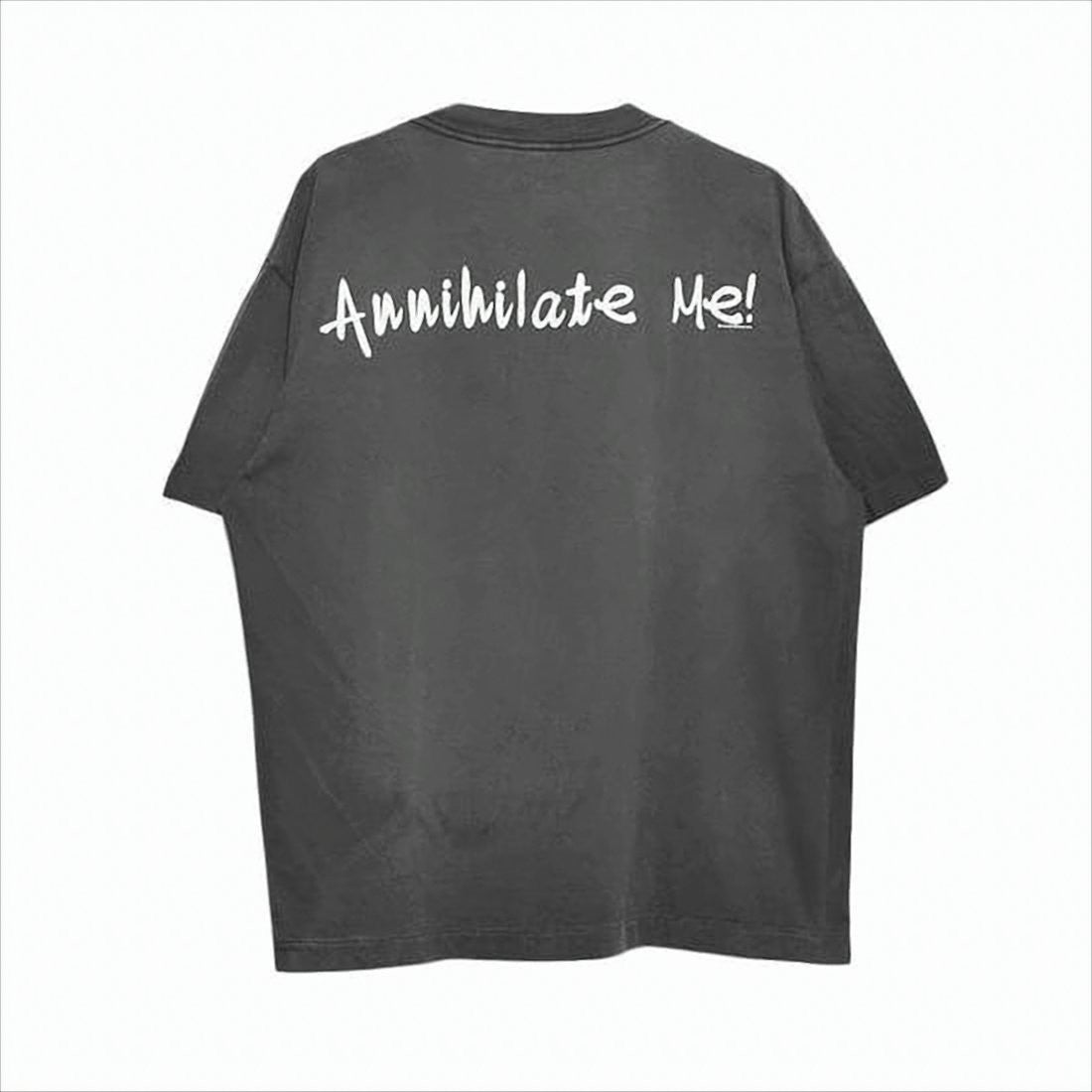 Saint Mxxxxxx Washed Black Short-Sleeve T-Shirt With Annihilate Me Print