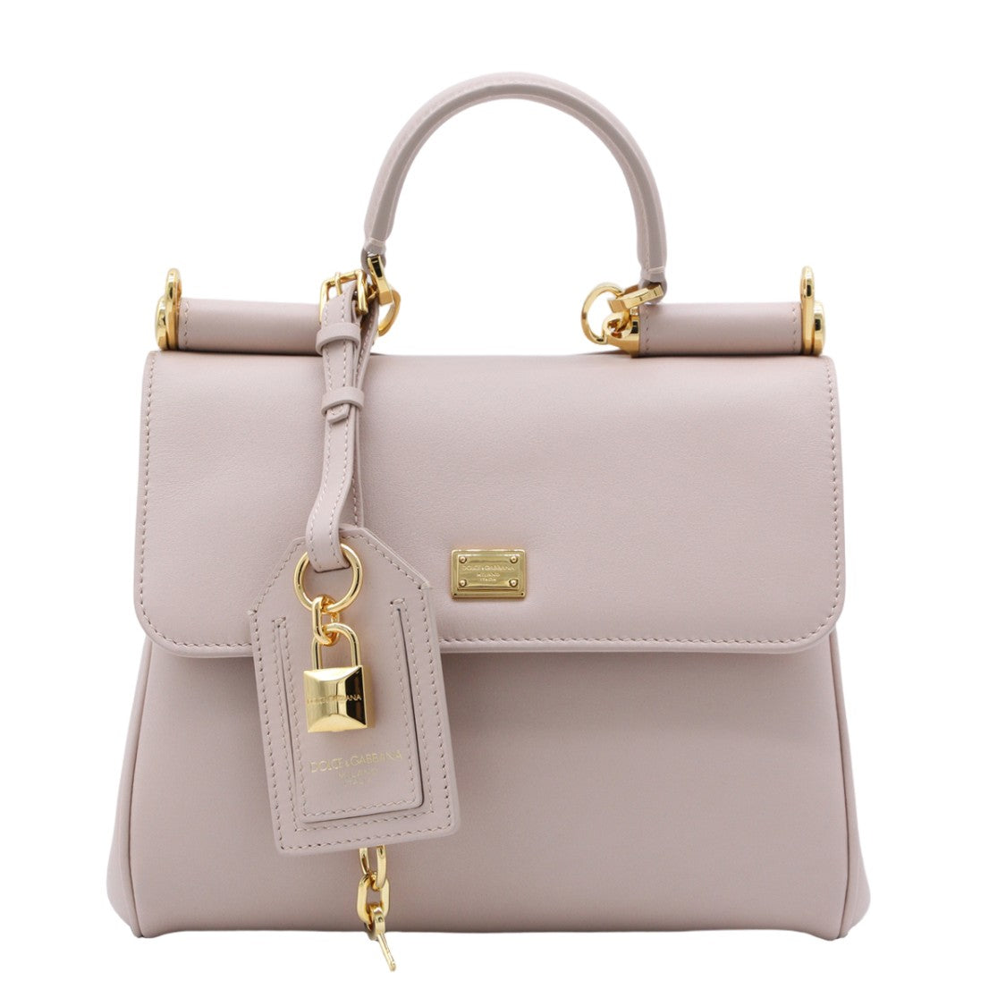 Dolce & Gabbana Structured Handbag With Gold-Tone Accents And Detachable Strap