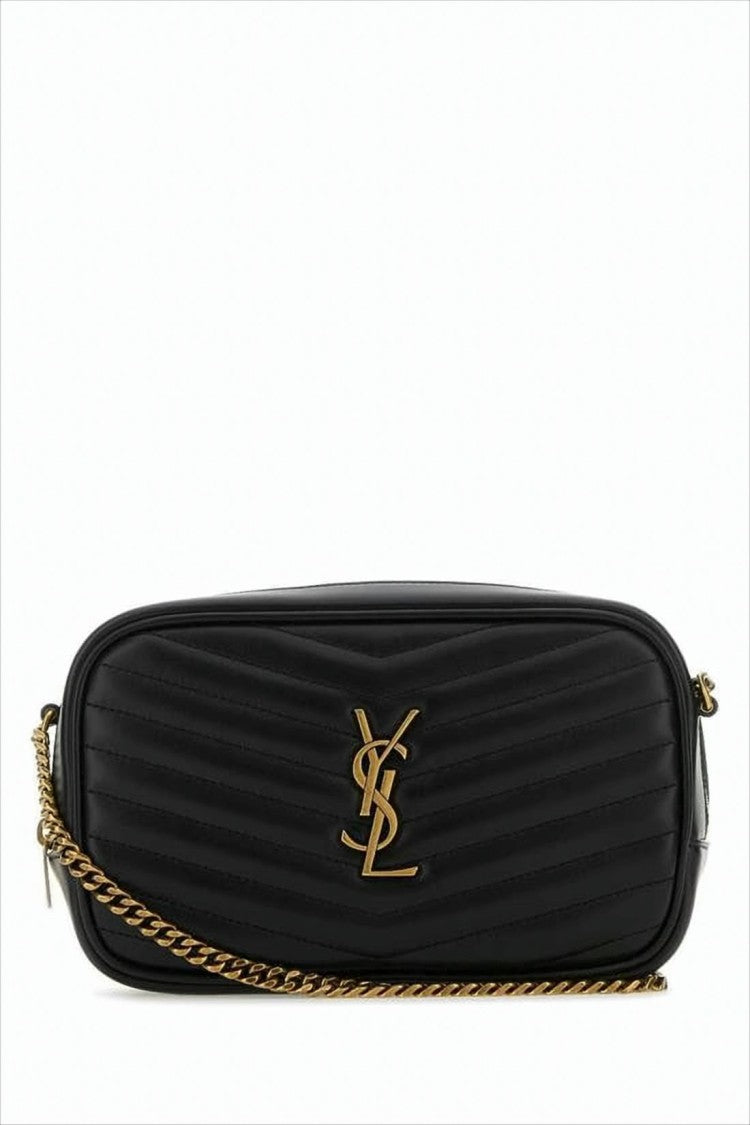 Saint Laurent Quilted Leather Crossbody Bag With Gold-Tone Logo