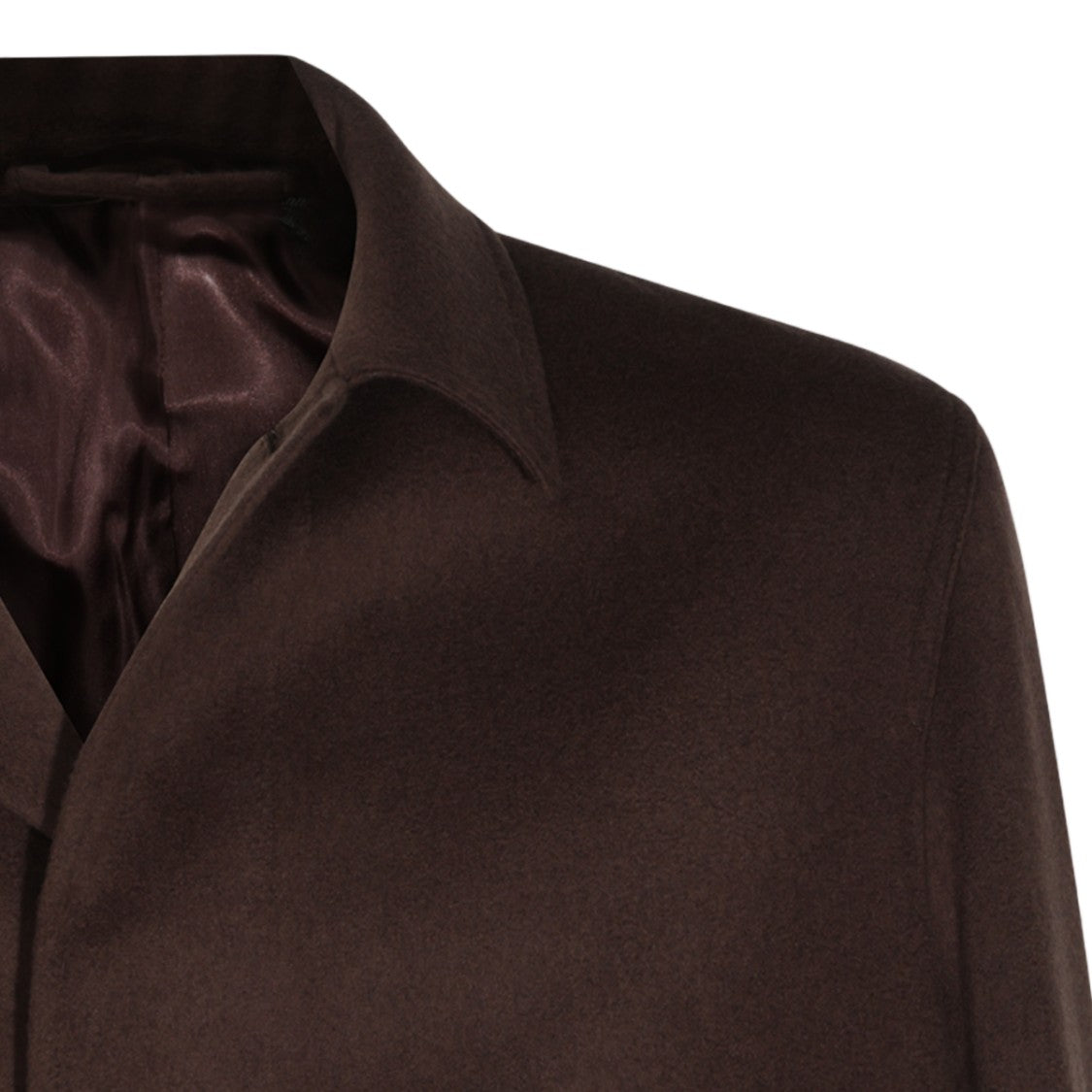 Lardini Minimalist Brown Coat With Concealed Closure