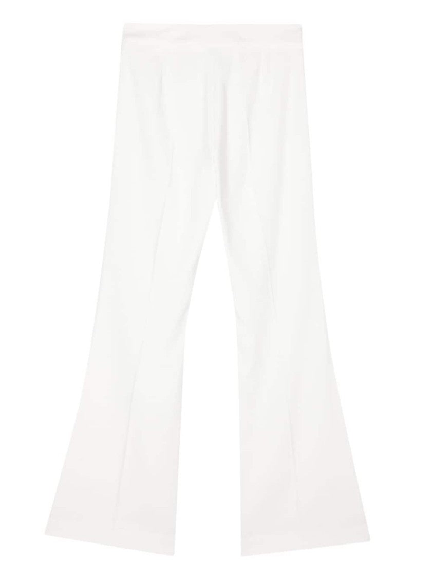 Dexterior Flared Crêpe Trousers With Medium Rise And Hidden Zip Closure