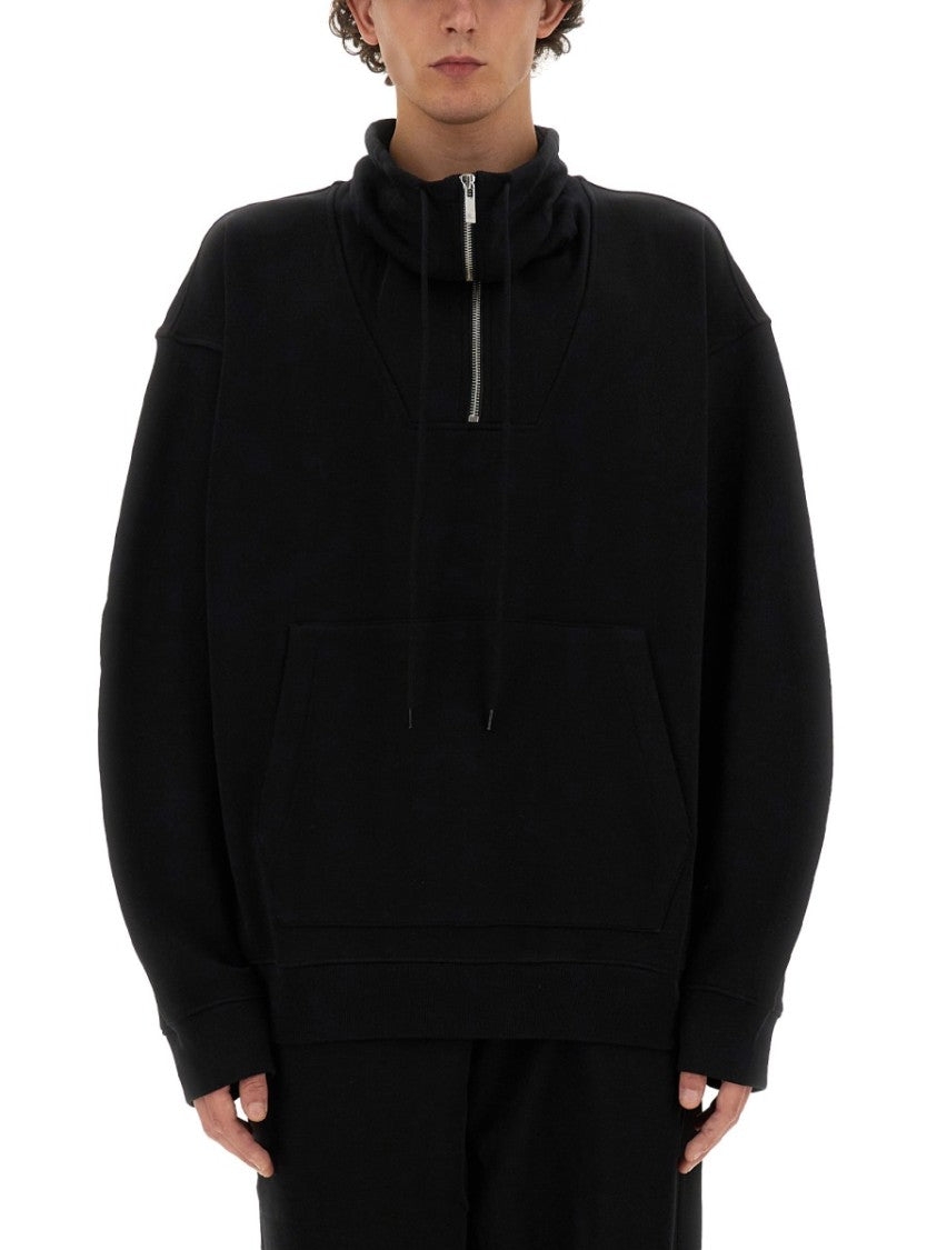 Helmut Lang Oversized Zip Sweatshirt With High Collar