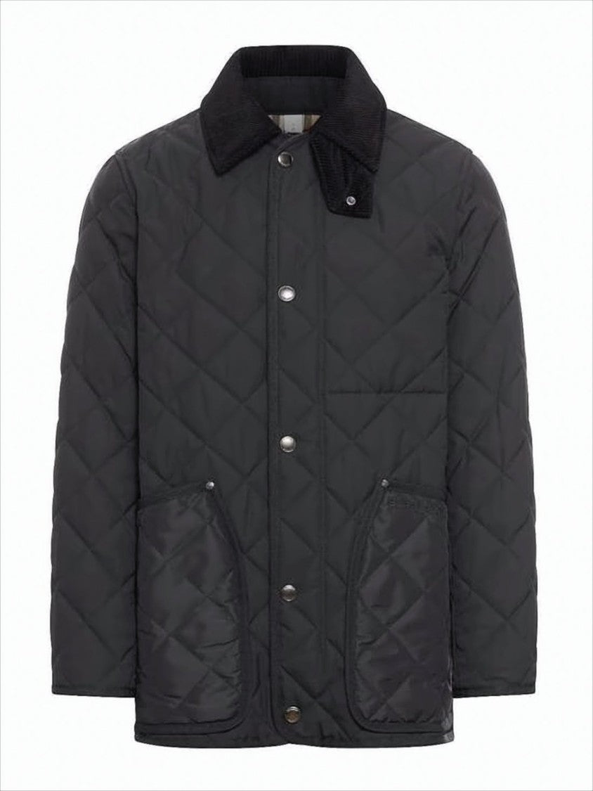 Burberry Quilted Black Jacket With Diamond Pattern